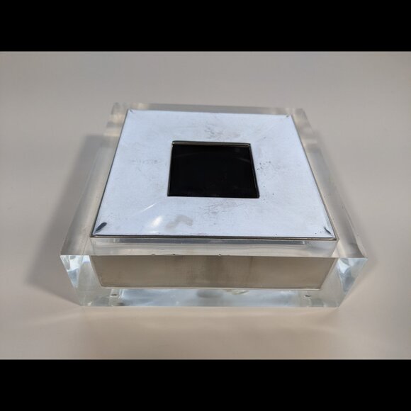 Vintage 1970's Italian Designer Plexiglass & Aluminum Guzzini Ashtray Made Italy - Picture 3 of 16
